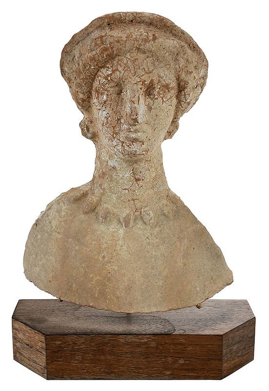 Appraisal: A Cypriot Terracotta Bust of a Woman st century B