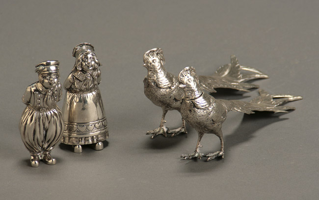 Appraisal: Two Pairs of Continental Silver Shakers First Half th Century