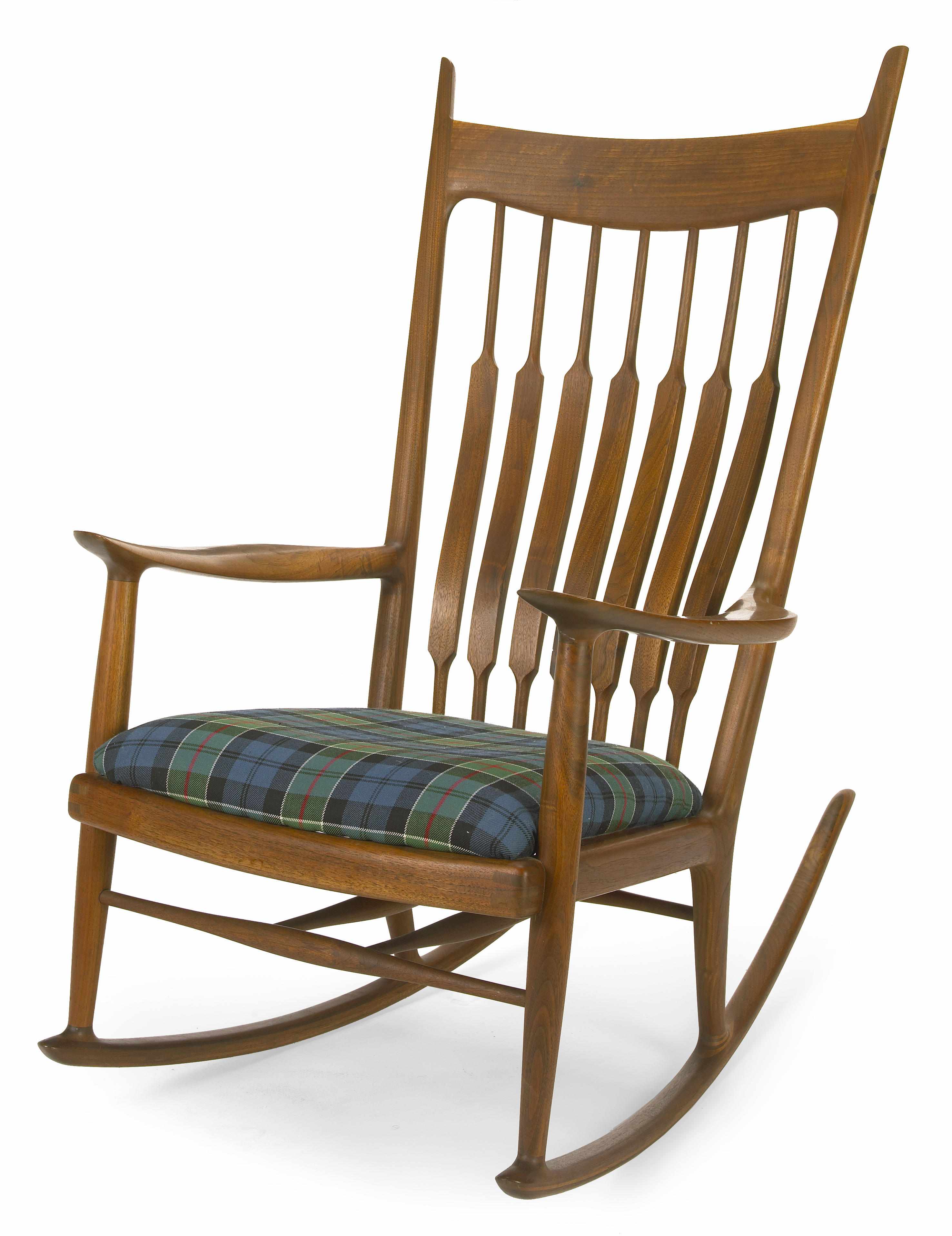 Appraisal: Sam Maloof American - rocking chair walnut engraved NO SAM