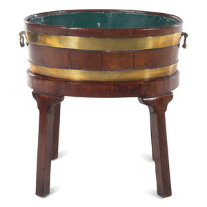 Appraisal: A George III Brass Banded Mahogany Wine Cooler th Century