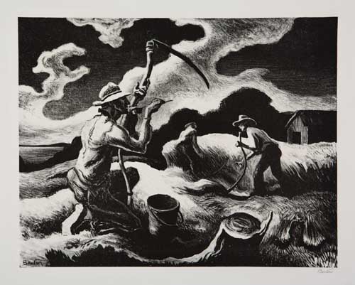 Appraisal: THOMAS HART BENTON Island Hay Lithograph x mm x inches