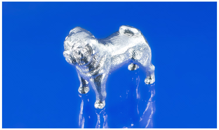 Appraisal: Silver Miniature Model Of A Pug Finely Detailed Silver Model