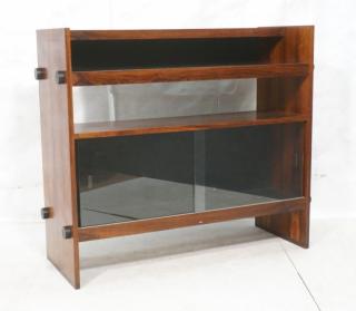 Appraisal: Rosewood Bar Cabinet Black Laminate top over sli Rosewood Bar