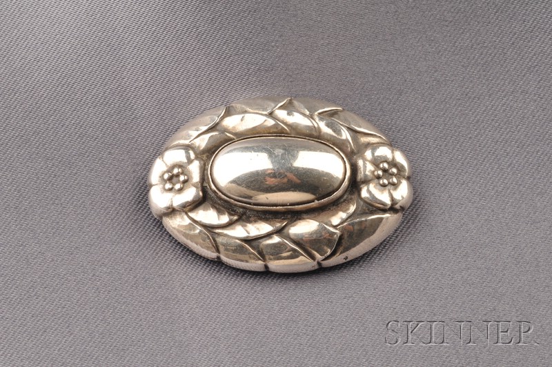 Appraisal: Silver Brooch Georg Jensen Denmark no designed as a garland