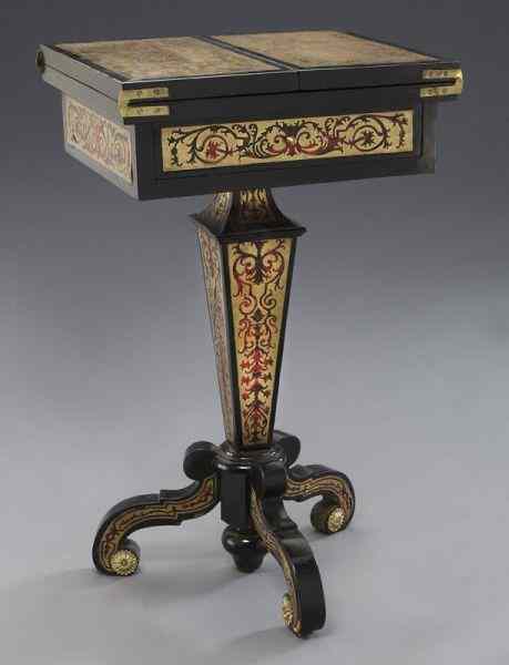 Appraisal: Louis XIV style Boulle tablethe Boulle top folding out for