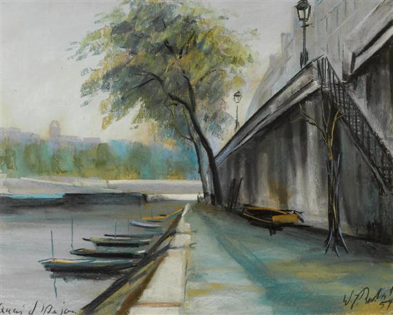 Appraisal: ROCHAT WILLY - Quai d'Anjou Pastel Located lower left Signed