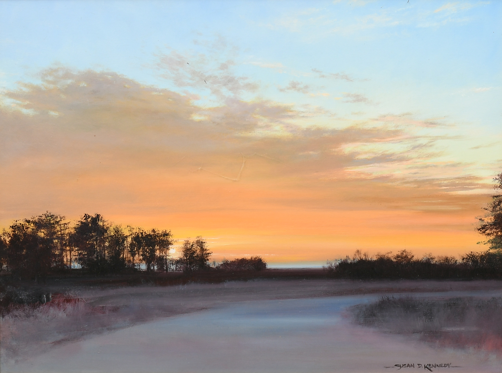 Appraisal: KENNEDY Susan D American th Century Sunset Over River Oil