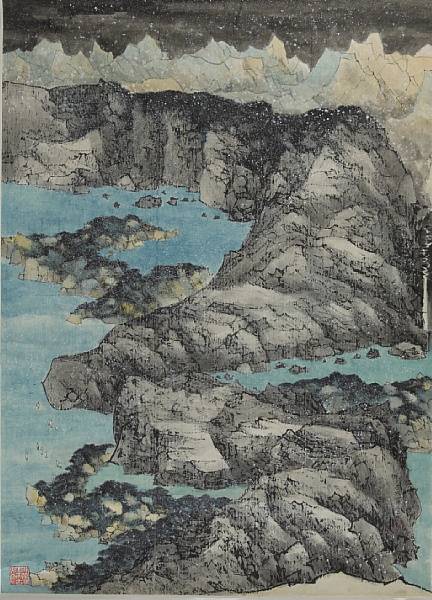 Appraisal: Wang Jiqian C C Wang - Winter Landscape Hanging scroll