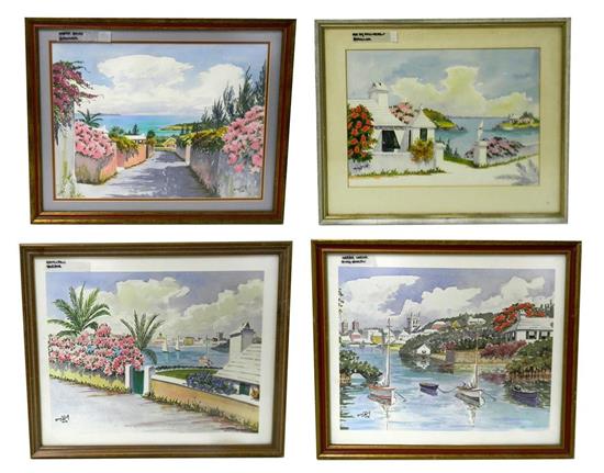 Appraisal: Mary Zuill American b four pieces including two watercolors on