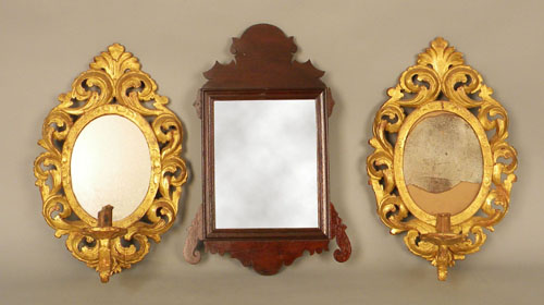 Appraisal: Pair of giltwood sconces early th c h together with