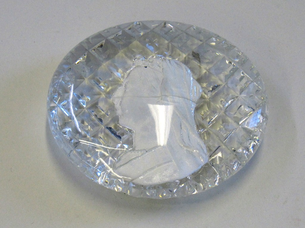 Appraisal: Sulphide paperweight inset with a portrait bust of Queen Victoria