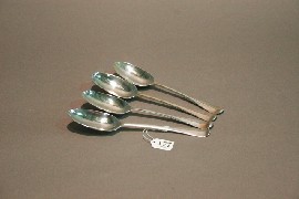 Appraisal: Four Hanovarian dessert spoons in sterling silver