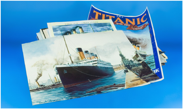 Appraisal: Six RMS Titanic Wall Posters and Two Titanic Newspapers A