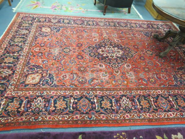 Appraisal: Mahal Persian Handmade Room Size Rug flowering vine red field