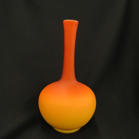 Appraisal: Wheeling Peachblow Art Glass Vase satin excellent