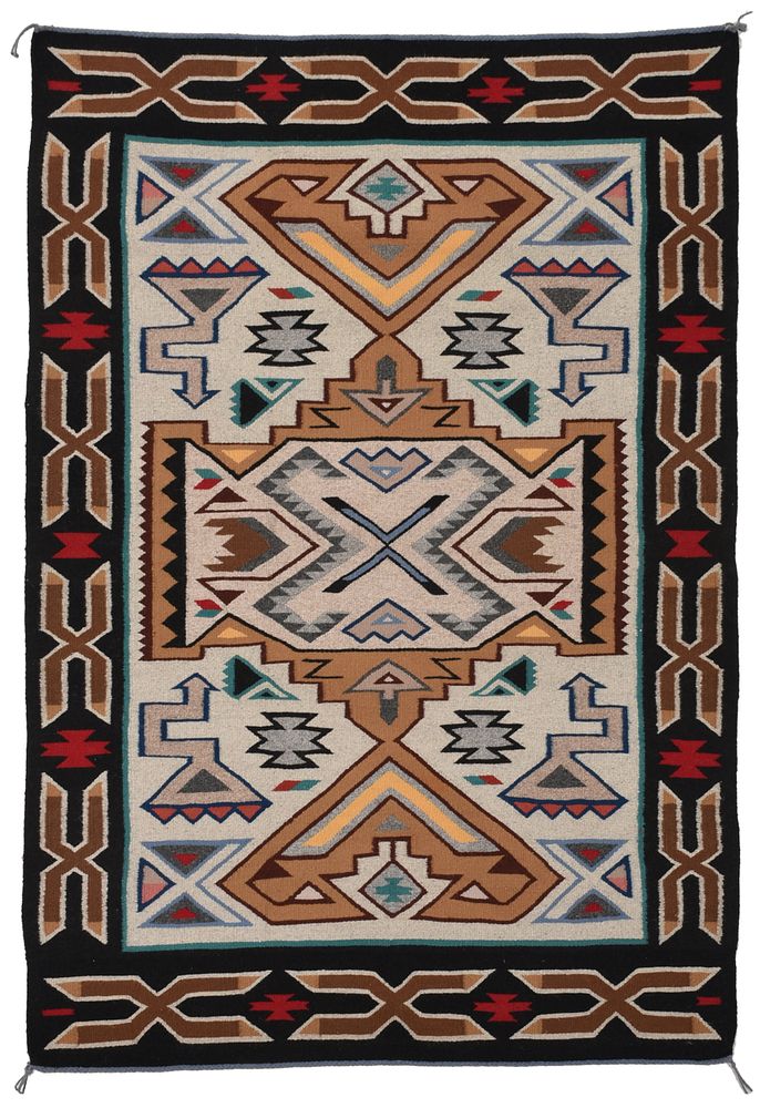 Appraisal: Teec Nos Pos Style Rug Mexican th st century natural