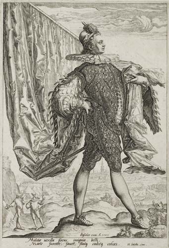 Appraisal: JACOB DE GHEYN II The Standard-Bearer Engraving x mm x