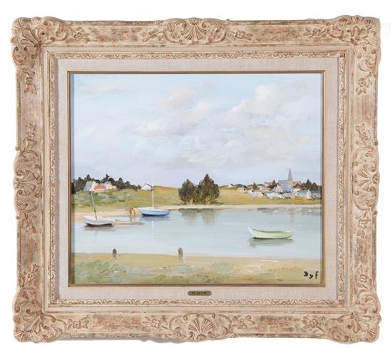 Appraisal: Marcel Dyf French - VOILIES AU MOUILLAGE oil on canvas