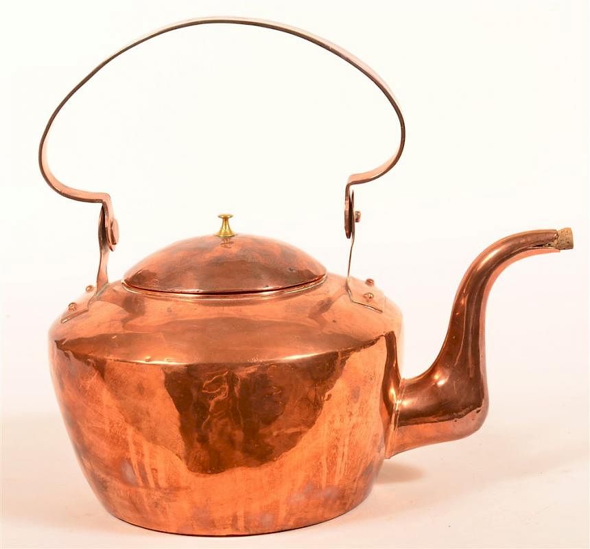 Appraisal: PA Copper Tea Kettle Signed John Getz Pennsylvania th Century