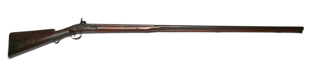 Appraisal: PERCUSSION SINGLE BARREL SPORTING GUN CIRCA converted from flintlock with