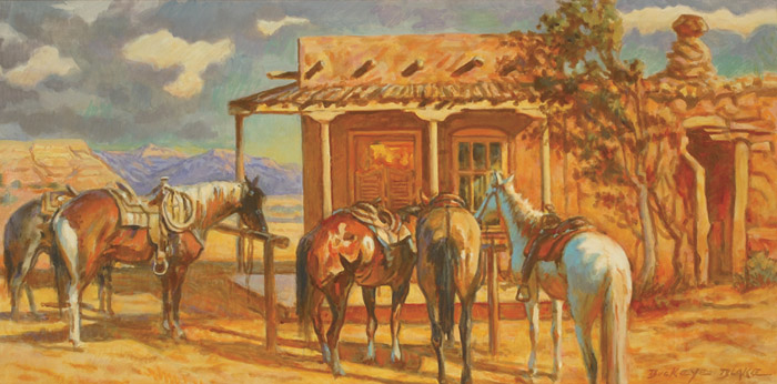 Appraisal: BUCKEYE BLAKE OIL ON CANVAS Montana born Western scene with