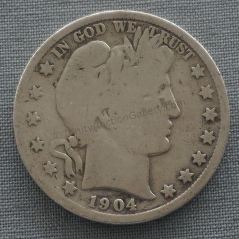 Appraisal: Barber Silver Half Dollar In average circulated condition with date