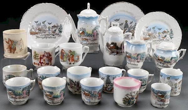 Appraisal: A GROUP OF CHILD S PORCELAIN CHRISTMAS DISHES A GROUP