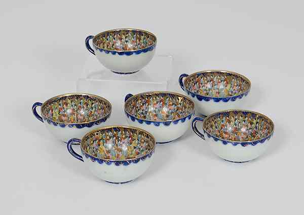 Appraisal: Satsuma Porcelain Cups Japan A set of six Satsuma porcelain