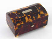 Appraisal: An early th c tortoiseshell miniature chest shaped box on