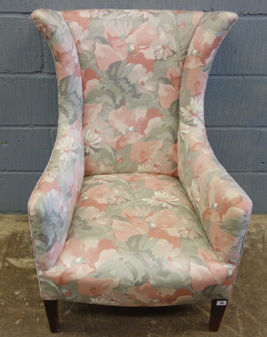 Appraisal: An early th century armchair upholstered in floral material