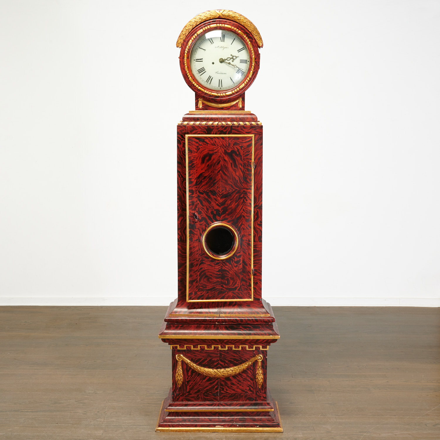 Appraisal: GUSTAVIAN FAUX TORTOISESHELL MORA LONG CASE CLOCK th c Sweden