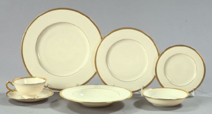 Appraisal: Extensive Eighty-Three-Piece Lenox Ivory Porcelain Partial Dinner Service for Twelve