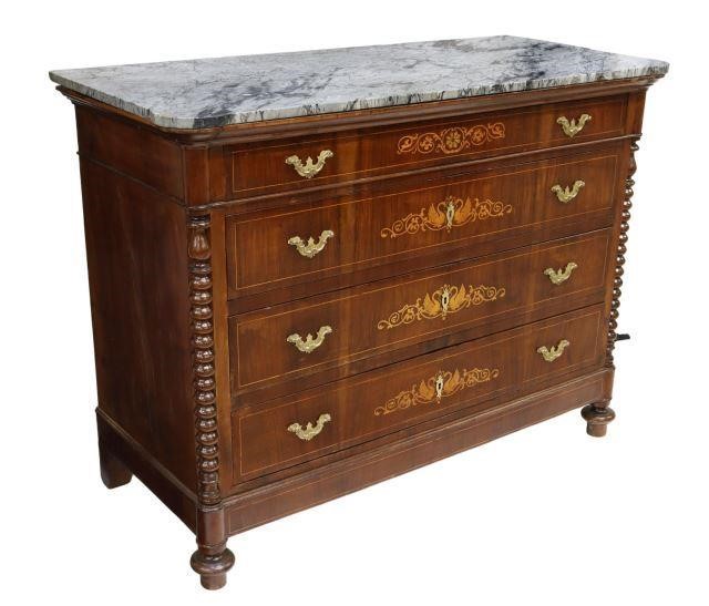 Appraisal: Italian mahogany commode in the manner of Ignazio Scotto Italian