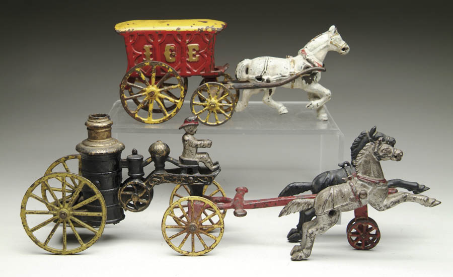 Appraisal: LOT OF TWO HORSE DRAWN TOYS Consisting of an ice