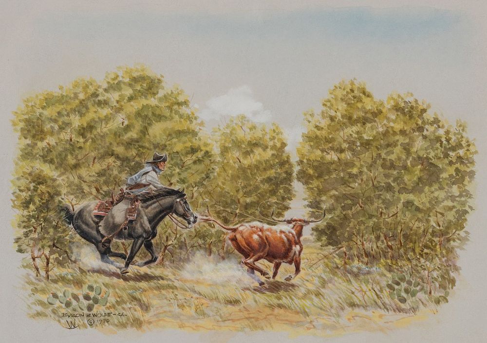 Appraisal: BYRON WOLFE - WATERCOLOR AND REMARQUE' Byron Wolfe - Brush