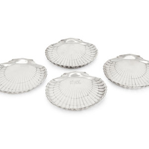 Appraisal: Four Gorham Silver Shell Dishes and Two Similar English Shell