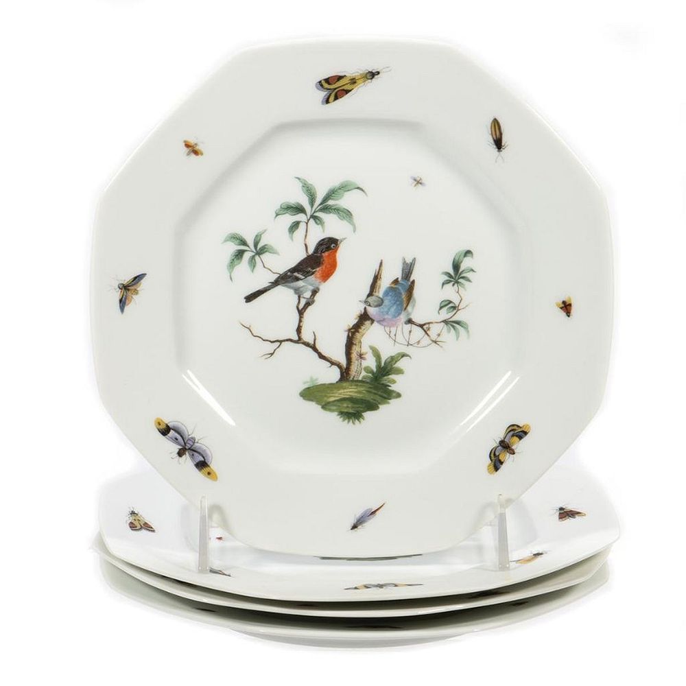 Appraisal: Raynaud Cie Limoges Four Floral and fauna decorated in plates