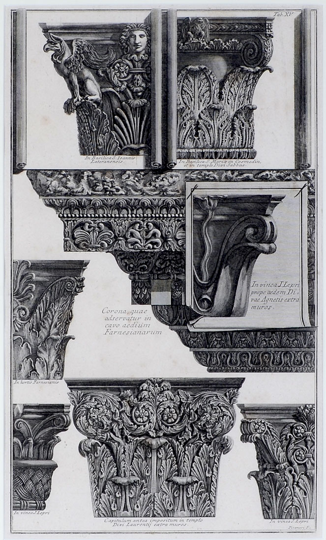 Appraisal: PIRANESI ENGRAVING ''Capitulum Antea Impositum'' sight size '' x ''