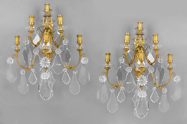 Appraisal: A pair of Louis XVI style gilt bronze and cut