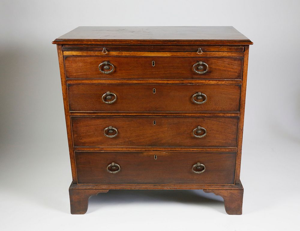 Appraisal: Chippendale English Oak Bachelor's Chest of Drawers circa Chippendale English