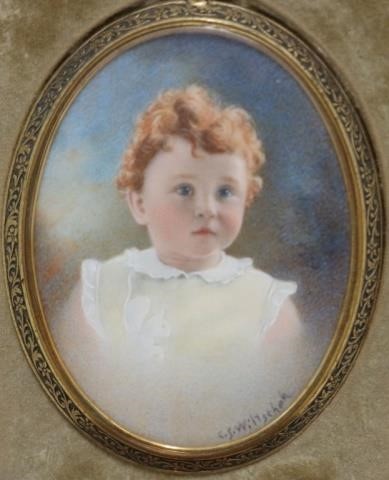 Appraisal: FRAMED MINIATURE PORTRAIT PAINTING CA SIGNED LOWER RIGHT C S