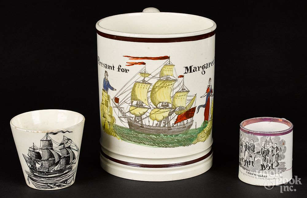 Appraisal: Three pieces of Historical Staffordshire Three pieces of Historical Staffordshire