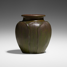 Appraisal: William J Walley VASE WITH LEAVES USA - glazed earthenware