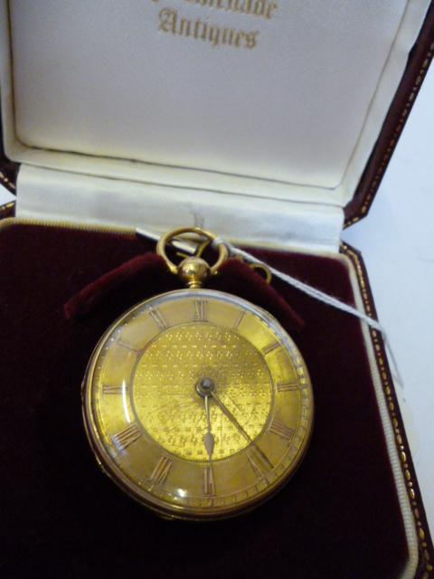 Appraisal: A WILLIAM IV GENTLEMAN'S CT GOLD POCKET WATCH the engine