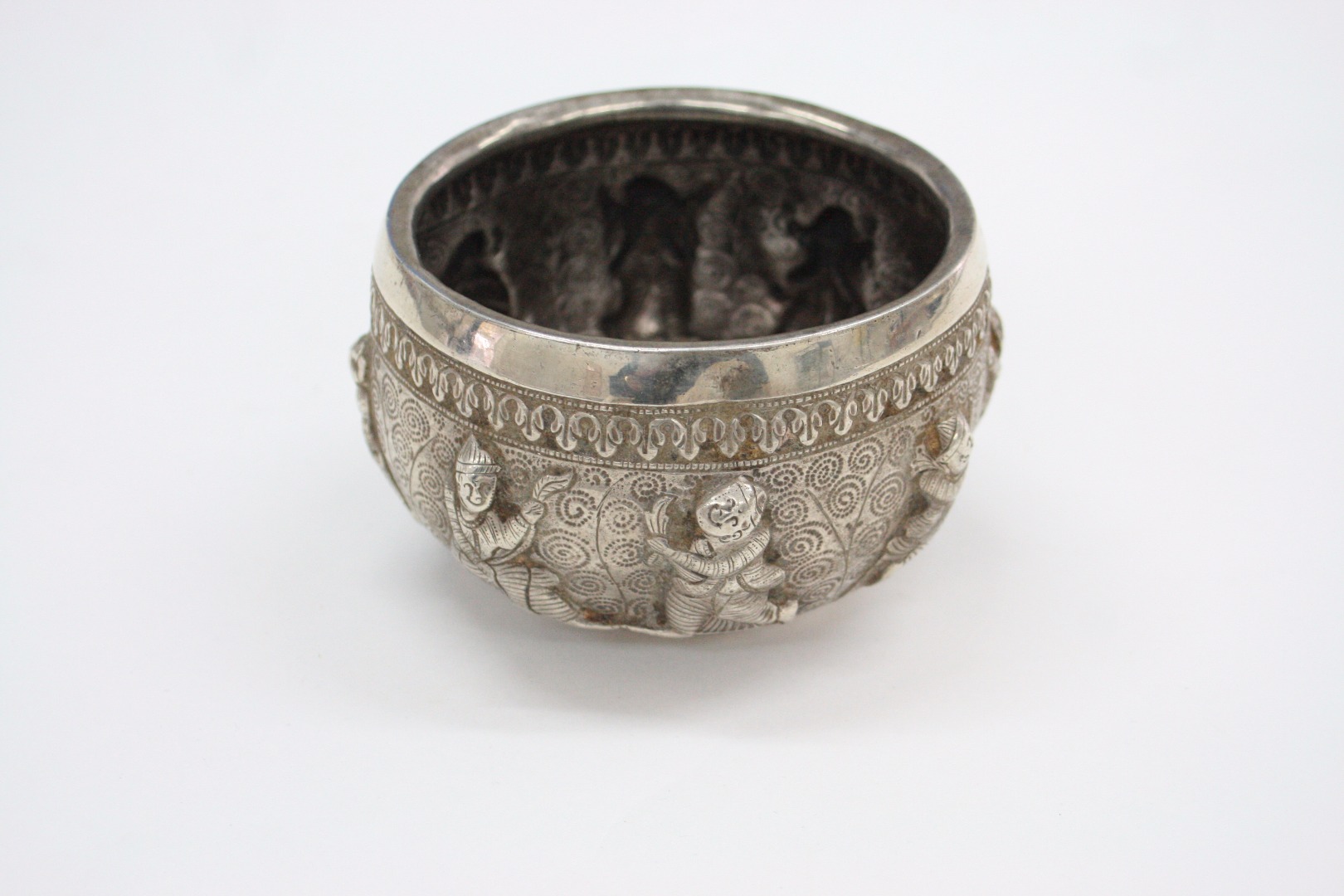 Appraisal: A Burmese circular bowl early th century embossed around the