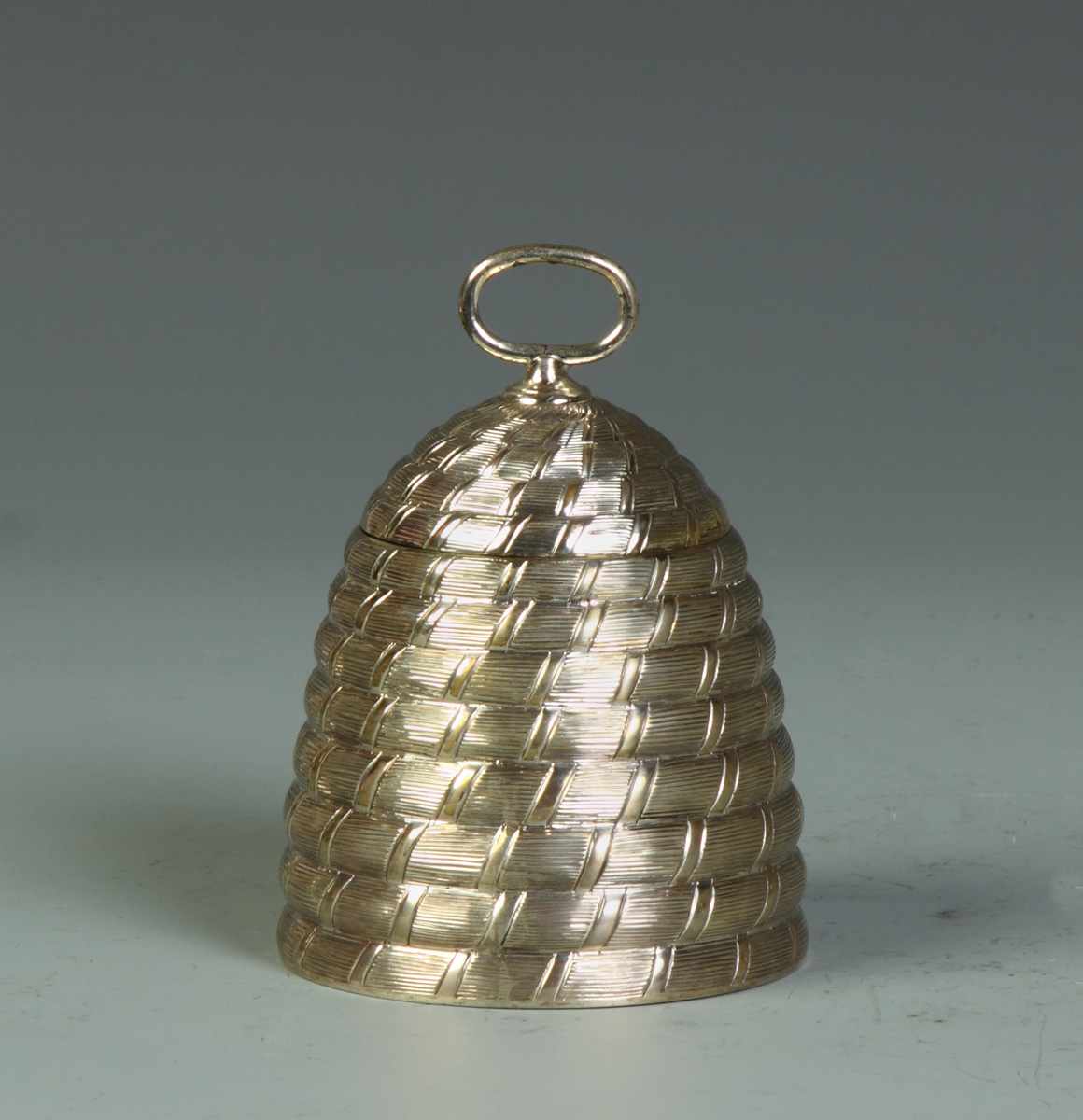 Appraisal: Thomas Daniel Leader Sterling Beehive Design Honey Pot Thomas Daniel