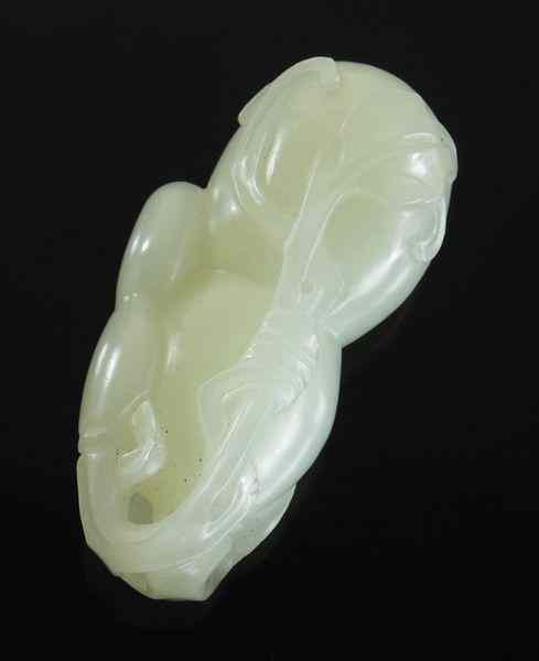 Appraisal: Chinese Qing carved white jade double gourd ''H Circa -