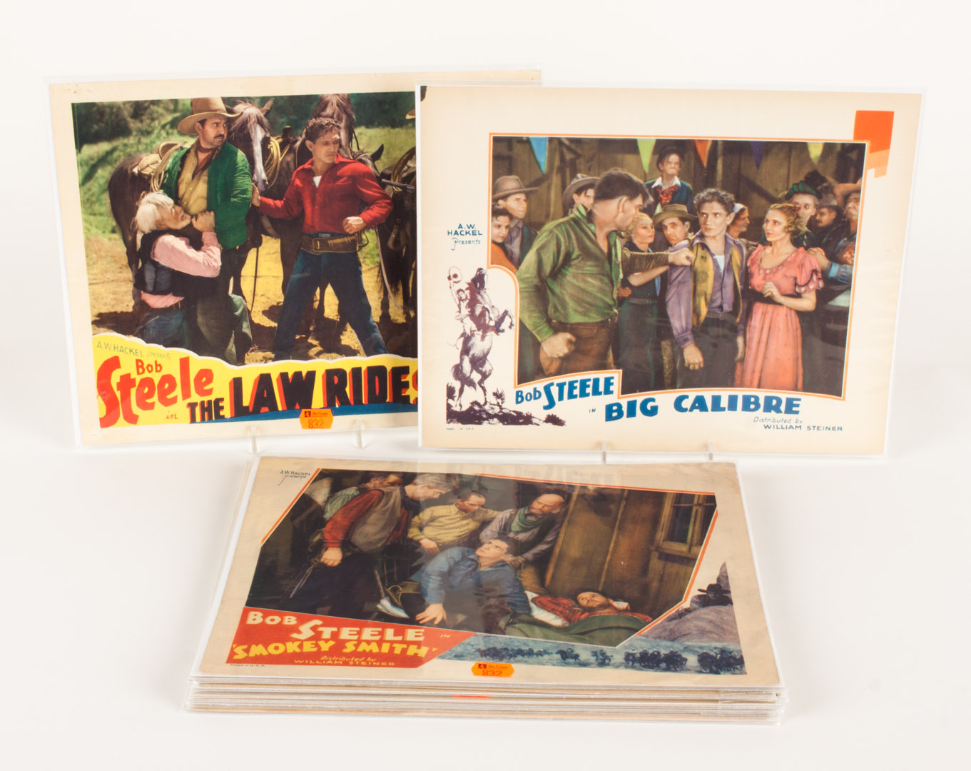 Appraisal: Bob Steele movie lobby cards s studios include Tiffany and