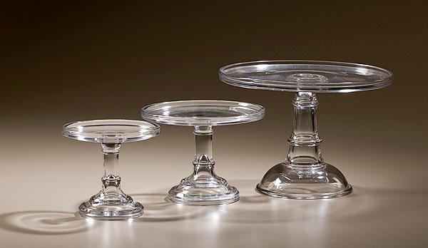 Appraisal: GRADUATED GLASS CAKE STANDS American th or th century Three