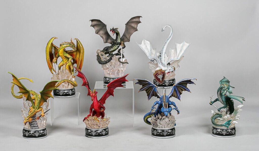 Appraisal: Dragon statues from The Bradford Exchange series Dragon's Realm Fires